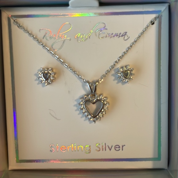 Ruby and Emma Sterling Silver heart necklace - Picture 3 of 3